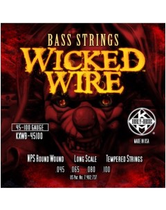 Струны для бас гитары KXWB 45100 Wicked Wire Nickel Plated Steel Tempered Kerly music