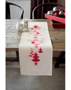 Набор для вышивания дорожки Красные рождественские украшения арт PN 0144712 Vervaco