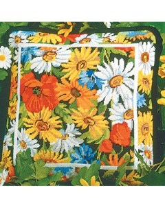 Набор для вышивания подушки Маргаритки и маки арт 30795 Candamar designs