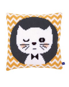 Набор для вышивания подушки Подмигивающий котенок арт PN 0155152 Vervaco