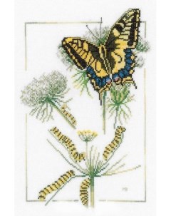 Набор для вышивания на хлопке Рождение бабочки 23х32см арт PN 0021620 Lanarte