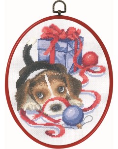 Набор для вышивания Рождественский щенок арт 92 6610 Permin