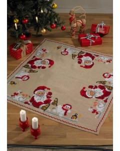 Набор для вышивания коврика под ёлку Санта на коньках арт 45 3260 Permin