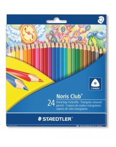 Карандаши цветные NorisClub 24 цв трехгранные без ABS системы Staedtler