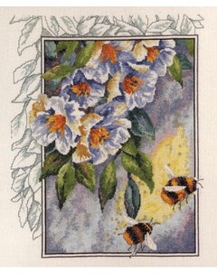 Набор для вышивания крестом Пчелы в цветах арт 70 4181 Permin