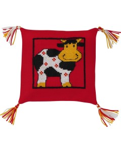 Набор для вышивания подушки Корова арт 83 4196 Permin