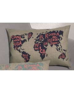 Набор для вышивания подушки Карта мира арт 83 4338 Permin