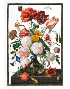 Набор для вышивания Цветы в стеклянной вазе канва Aida 18 ct арт 785A Thea gouverneur