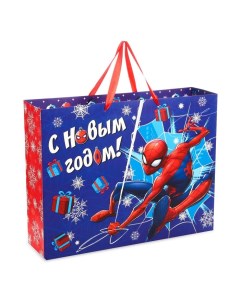 Подарочный пакет ламинированный С Новым Годом Человек Паук 40 х 31 х 11 см Marvel