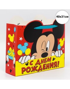 Пакет подарочный С днем рождения Микки Маус 40х31х11 5 см Disney