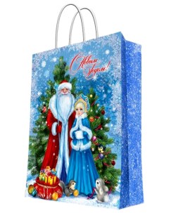 Пакет бумажный Дед Мороз и снегурка 40 6х48 9х19 см Феникс present