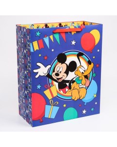 Пакет ламинат вертикальный С Днем рождения Микки Маус 40х49х19 см Disney