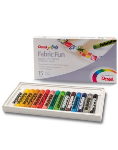 Пастельные мелки Arts Fabric Fun для ткани картонная упаковка 15 мелков Pentel