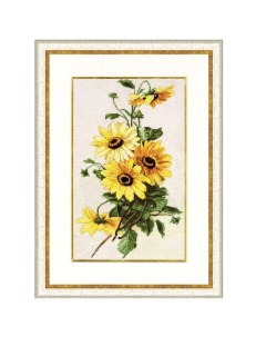 Набор для вышивания крестиком БР 014 Солнечные цветы 36 3 23 2см Золотое руно