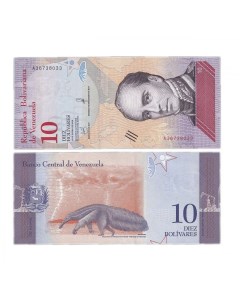 Подлинная банкнота 10 боливар Венесуэла 2018 г в Купюра в состоянии UNC без обр Nobrand