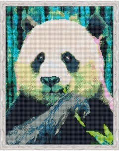 Набор алмазная мозаика Панда на обеде Цветной