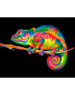 Картина по номерам Радужный хамелеон 40x50 см Paintboy
