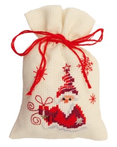 Набор для вышивания мешочка Санта с подарком арт PN 0144326 Vervaco