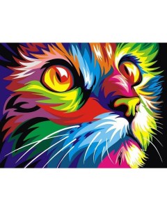 Картина по номерам Радужный кот 40x50 см Paintboy