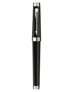 Перьевая ручка PREMIER Lacquer Black ST черн лак корпус посеребренн дет перо 18К F Parker
