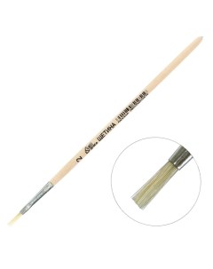 Кисть Щетина плоская 2 ширина обоймы 2 мм длина волоса 10 мм деревянная ручка Calli Calligrata