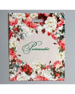 Пакет Благородные цветы полиэтиленовый с вырубной ручкой 38 х 45 см 60 мкм 50 шт Тико-пластик