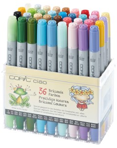 Набор двухсторонних маркеров Ciao Brilliant Colors Copic