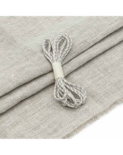 Ткань лён со шнуром 28961 45 50 см 2 м натуральный серый белый натуральный Sovushka