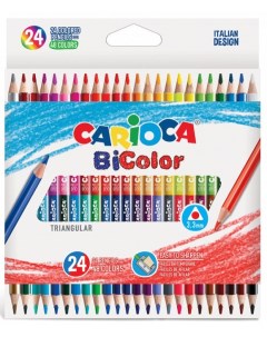 Набор цветных деревянных двусторонних карандашей СARIOCA BICOLOR 24 шт 48 цв в карт кор Carioca