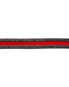 Лента лампасная уп 77 ярд с люрексом ш 25 мм черно красный Дамское счастье