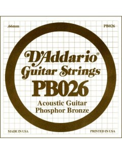 Струна одиночная для акустической гитары DAddario PB026 D`addario