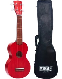 Укулеле Сопрано с чехлом цвет Transparent Red матовый Mk1trd Mahalo