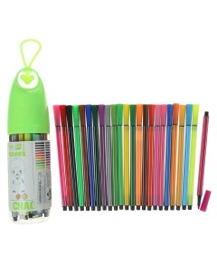 Фломастеры 24 цвета в пластиковом тубусе с ручкой вентилируемый колпачок МИКС Nobrand