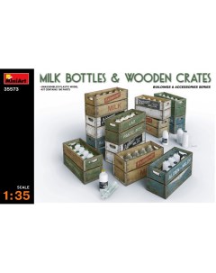 Сборная модель 1 35 Бутылки с молоком и деревянные ящики 35573 Miniart