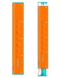 Линейка со встроенной точилкой 20см карандаш и ластик оранжевая Y-plus