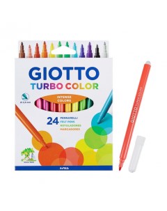 Набор фломастеров цветных Turbo Color 2 8 мм 24 цвета картонная коробка Giotto