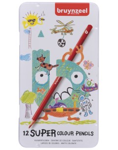 Набор карандашей цветных Kids Super Colour BS 60516012 12 цв в метал пенале Bruynzeel