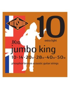 JK10 STRINGS PHOSPHOR BRONZE струны для акустической гитары покрытие фосфорир Rotosound
