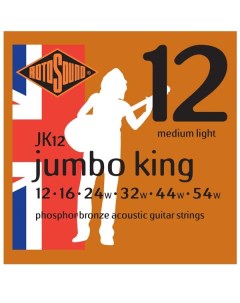 JK12 STRINGS PHOSPHOR BRONZE струны для акустической гитары покрытие фосфорир Rotosound
