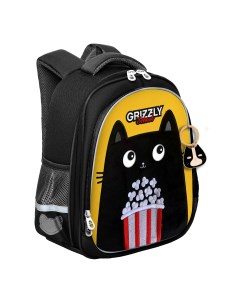 Рюкзак школьный RAz 386 2 1 черный желтый Grizzly
