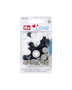 Кнопки Love Color Snaps белый серый тёмно синий 12мм 30шт 393008 Prym