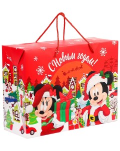 Пакет коробкаС Новым Годом 40х30 см Микки Маус Disney