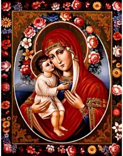 Алмазная мозаика Феодотьевская икона Божией Матери полн выкл 48х38 см кв стразы Гранни