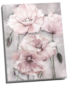 Картина по номерам 40 x 50 см Розовые маки 14 цветов Molly