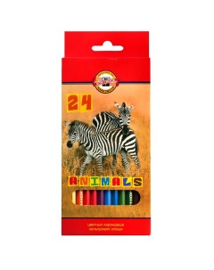 Набор карандашей цветных Animals 24цв Koh-i-noor