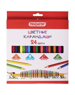 Набор цветных карандашей 24 цв арт 181808 5 наборов Пифагор