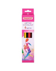 Набор цветных карандашей 6 цв арт 181810 24 набора Пифагор
