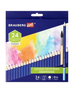 Набор цветных карандашей 24 цв арт 181530 3 набора Brauberg