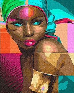 Картина по номерам Африканка 40x50 см Цветной