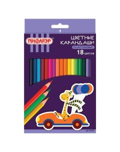Набор цветных карандашей 18 цв арт 181251 5 наборов Пифагор